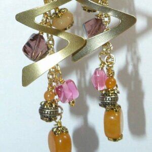 Unique Zig Zag‎ Earrings Handcrafted